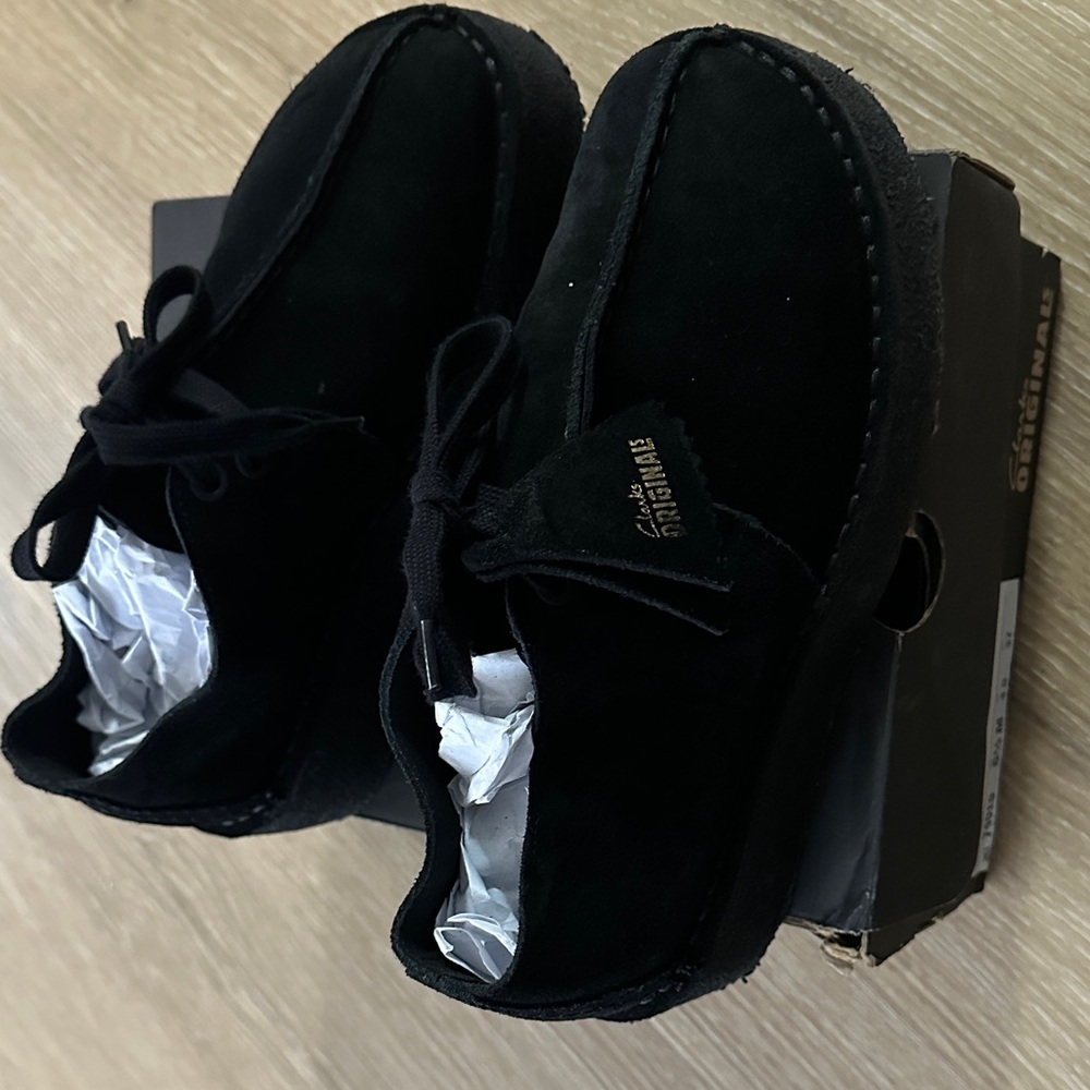 Clarks Original Black Suede wore once